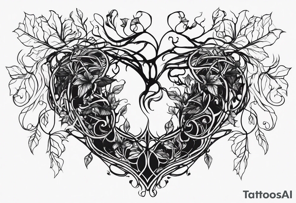 vines coming out of skin veins. chest and stomach only tattoo idea