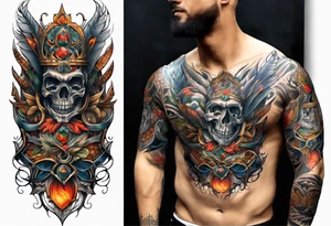 Bio mechanical full sleeve tattoo idea