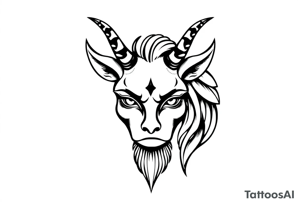 Capricorn head  10x10 cm 
Neutral face tattoo idea
