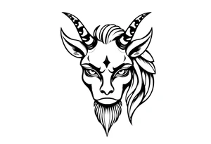 Capricorn head  10x10 cm 
Neutral face tattoo idea