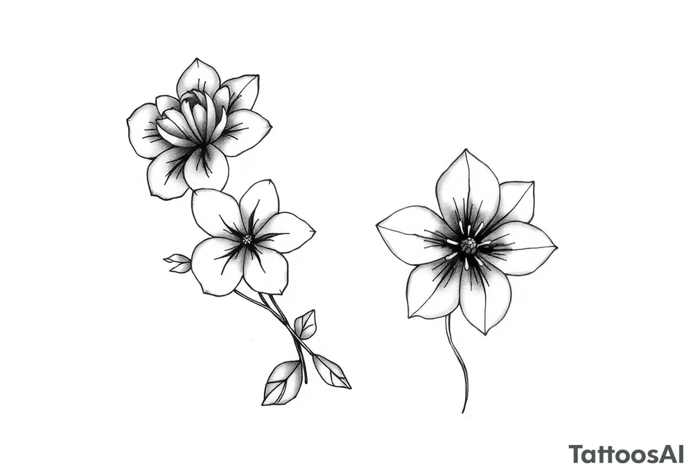 December and August birth flowers on skin tattoo idea