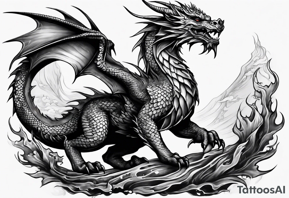 Small Dragon after a war tattoo idea