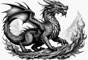 Small Dragon after a war tattoo idea