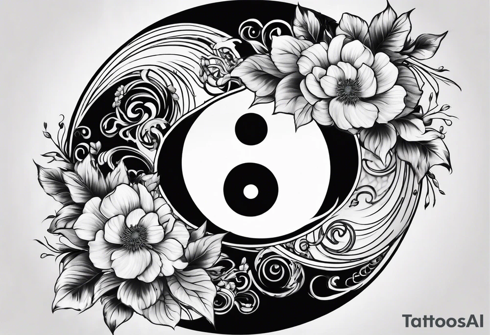 Powerful majestic ying Yang tattoo idea