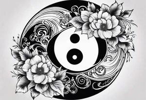 Powerful majestic ying Yang tattoo idea