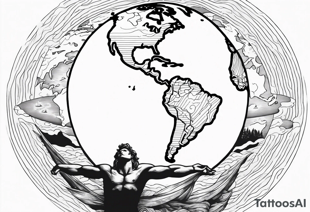 Atlas holding up earth tattoo idea