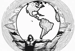 Atlas holding up earth tattoo idea