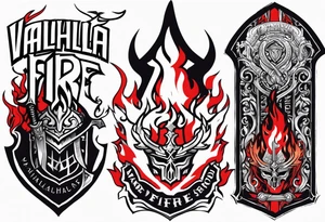 valhalla on fire blood
sword shield axe tattoo idea