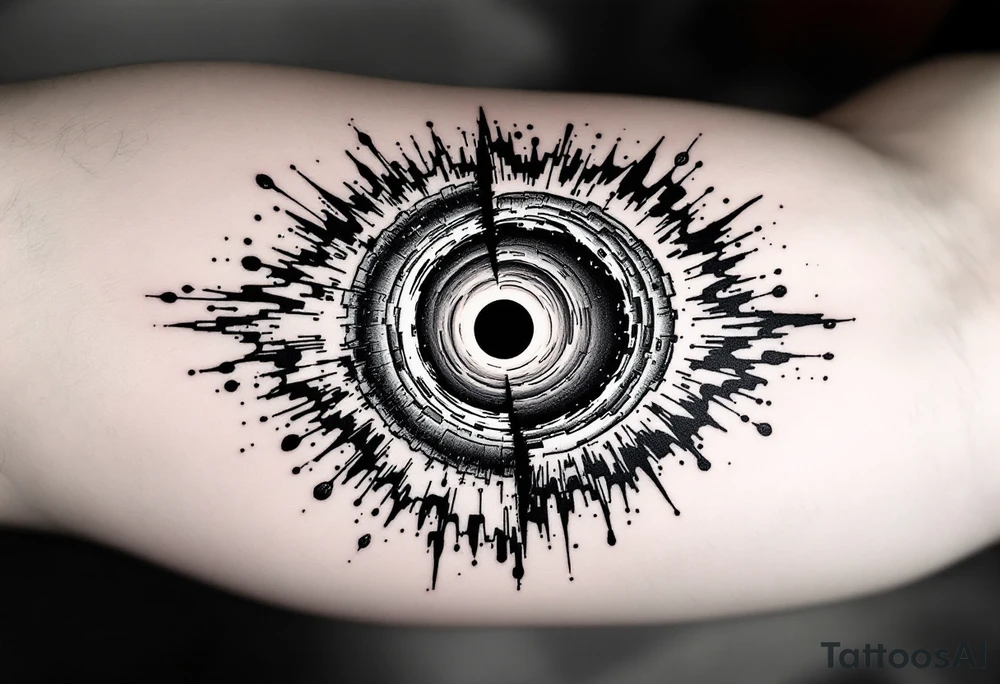 2 different worlds on both sides of a black hole tattoo idea
