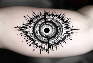 2 different worlds on both sides of a black hole tattoo idea
