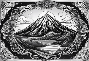 Volcan feu lave tattoo idea