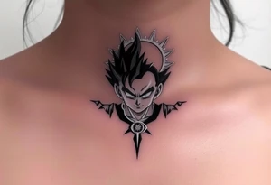 legendary dragonball z scene with energy aura and power effects tattoo idea