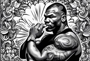mike tyson smoking cigarette tattoo idea