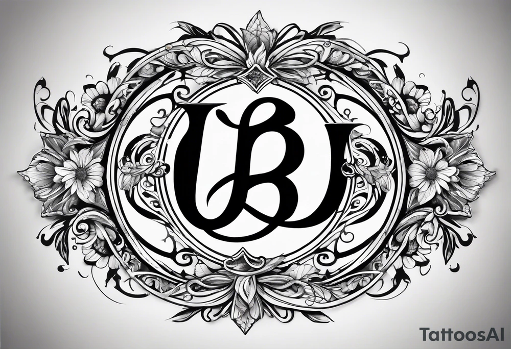 Just a plain Infinity symbol with a capital letter B in the center, a capital letter J in the left side, and a capital letter J in the right side tattoo idea