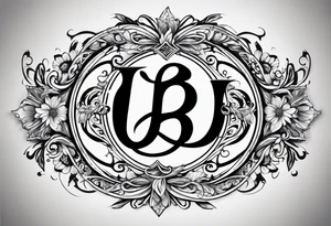 Just a plain Infinity symbol with a capital letter B in the center, a capital letter J in the left side, and a capital letter J in the right side tattoo idea