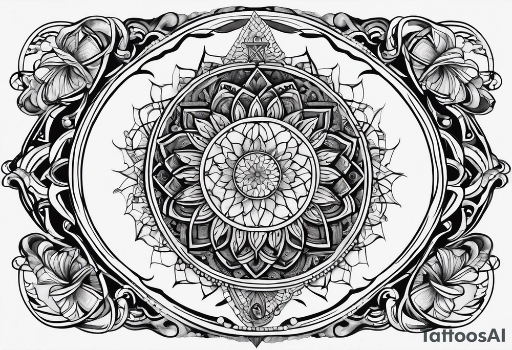 Aquarius with the Fibonacci sequence and sacred geometry tattoo idea