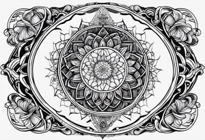 Aquarius with the Fibonacci sequence and sacred geometry tattoo idea