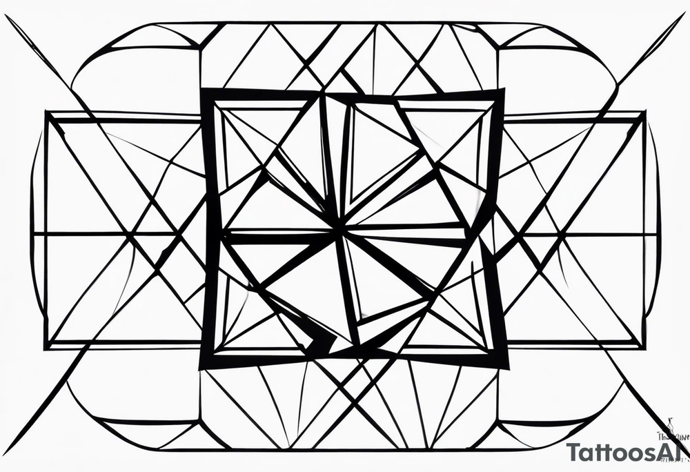 Fractal auto similar triangles centered, left and right of the tattoo need to be mirror tattoo idea