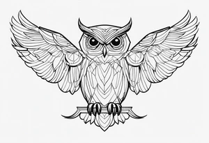 owl outline tattoo idea