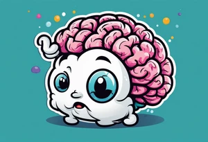 anthropomorphic brain with depression tattoo idea