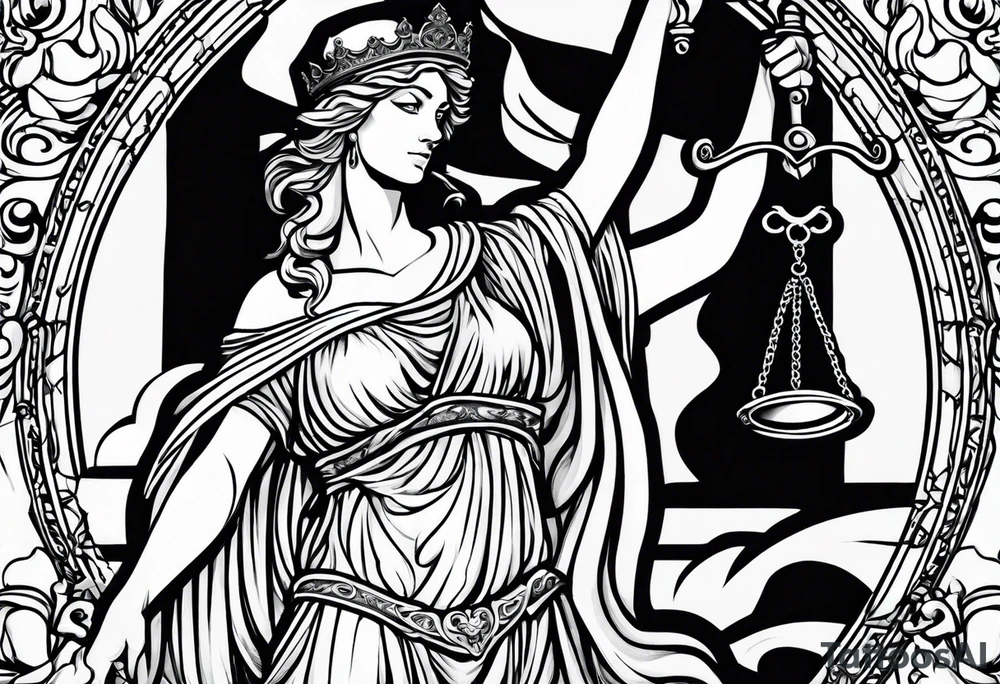 lady justice tattoo idea