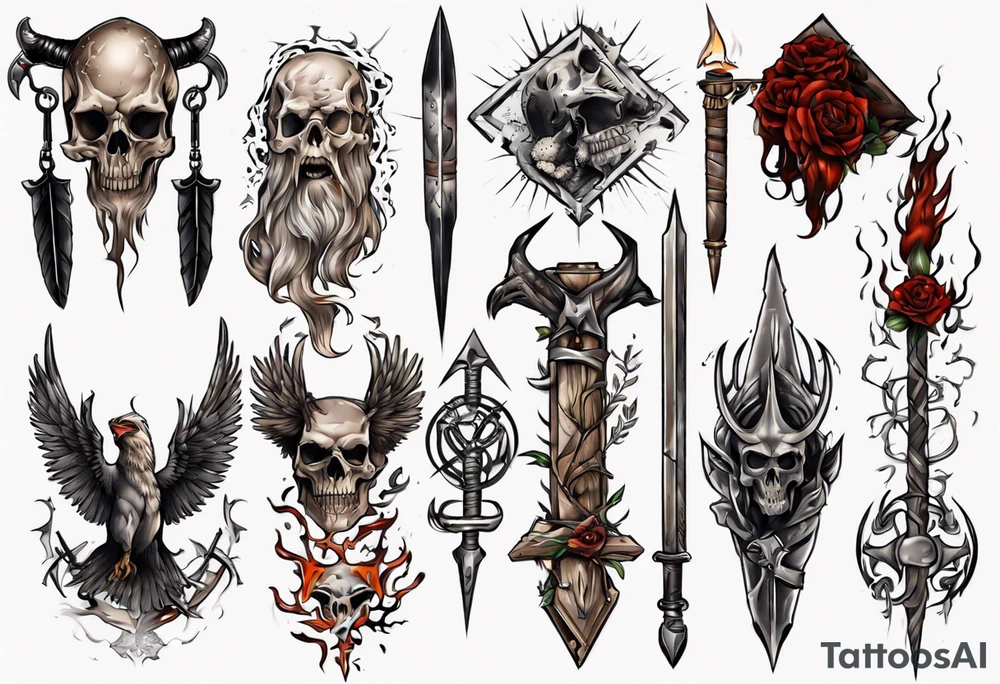 vertical heathen tattoo idea