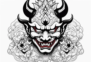 hannya with gueixa and smoke tattoo idea
