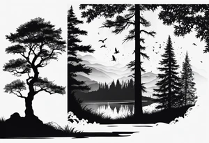 Bäume silhouette tattoo idea