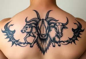 Rat, goat, dog, ox tattoo idea
