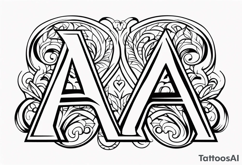 the letters A and R tattoo idea