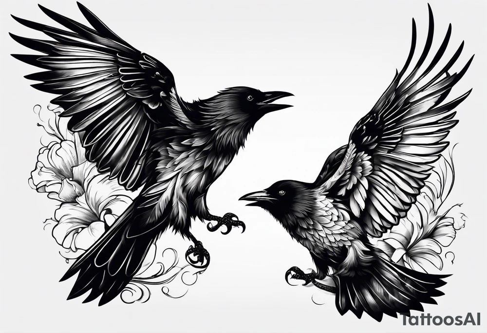 flying crows tattoo idea