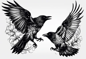 flying crows tattoo idea