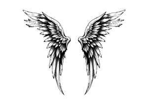 Long Angelwings tattoo idea