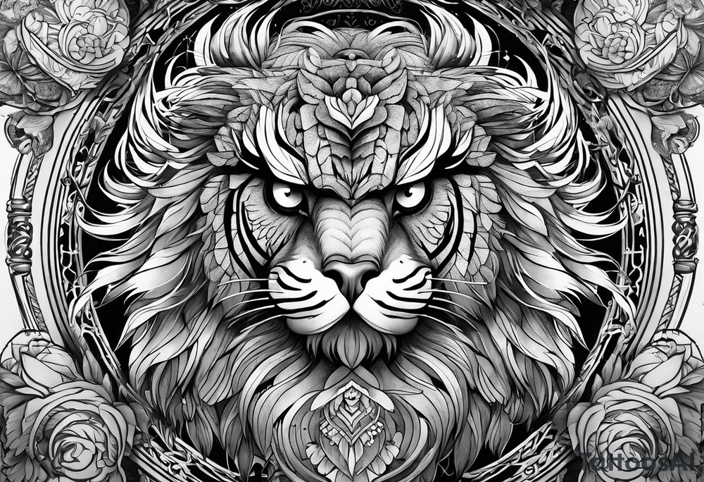 Owl and tiger tattoo idea