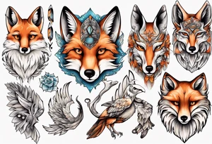 ein Tier aus Fuchs und Eule tattoo idea