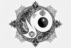 sword consistency ying yang tattoo idea