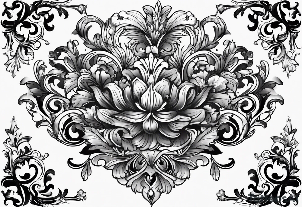baroque vector tattoo idea