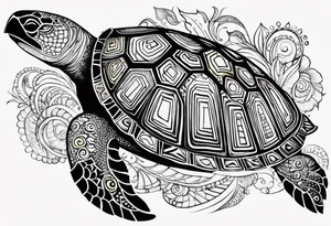 potawatomi turtle with the name sam incorporated into thje shell design tattoo idea
