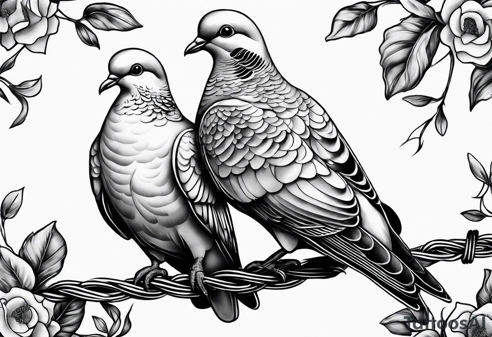 two doves sitting on a wire tattoo idea