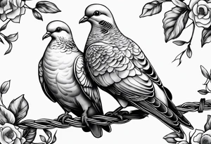 two doves sitting on a wire tattoo idea
