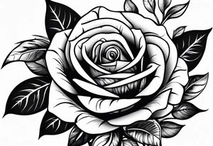 A black tattoo with a rose growing out of a bullet tattoo idea