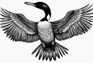 Loon stretching wings tattoo idea