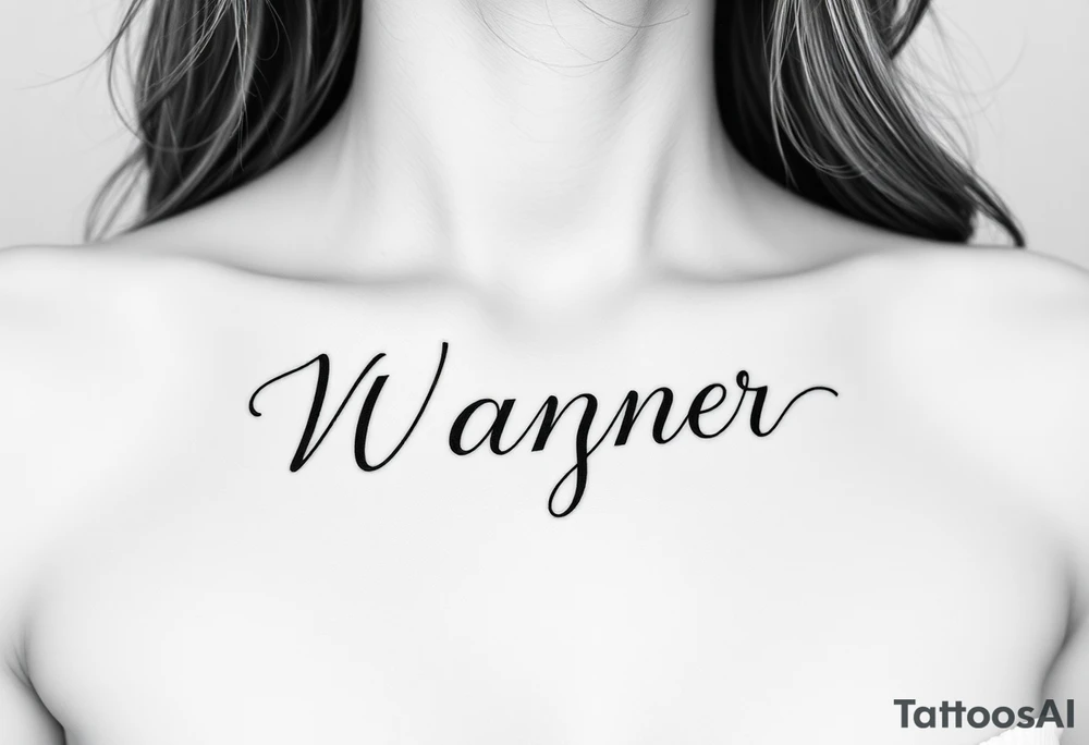 My last name, Wagner, in cursive  font tattoo idea