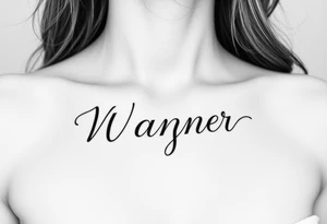 My last name, Wagner, in cursive  font tattoo idea