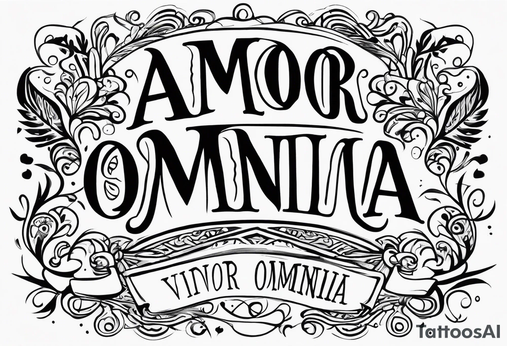 words: amor vincit omnia tattoo idea