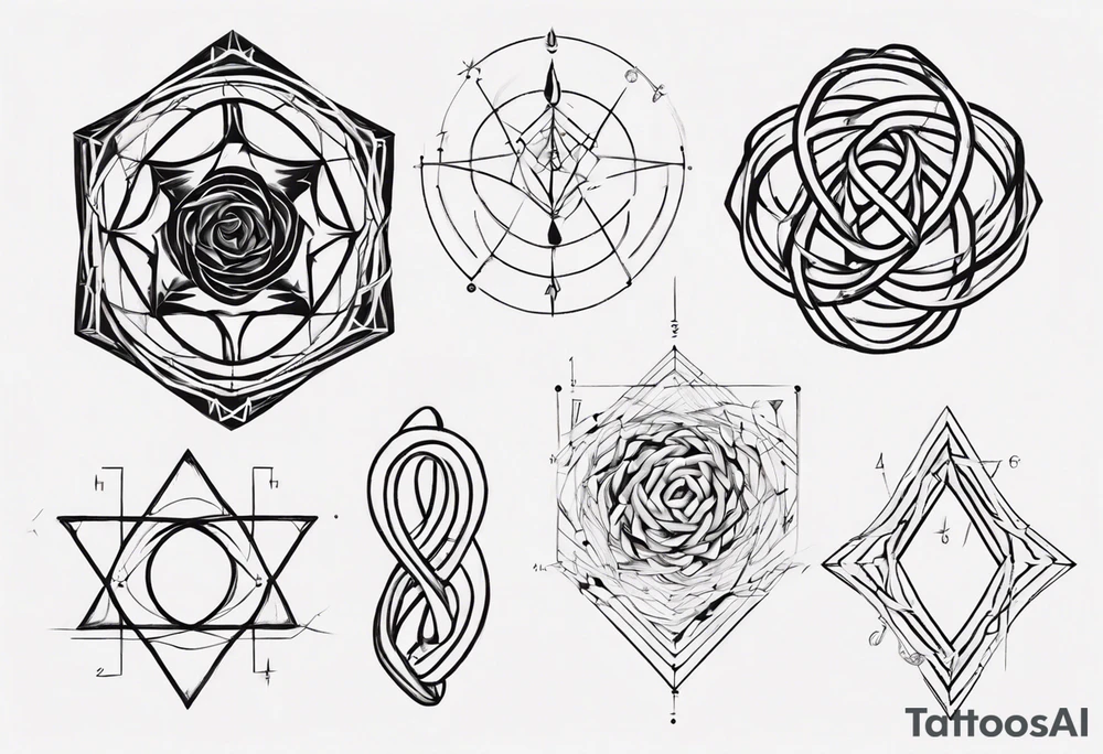 The mathematical 6,1 prime knot that is cute, shape it like a friendship graph tattoo idea