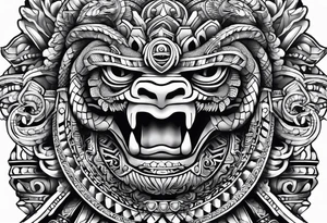 aztec kukulkan snake sleeve tattoo idea