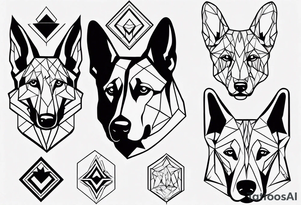 German shepherd face tattoo idea