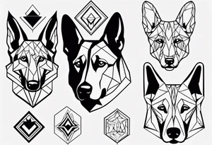 German shepherd face tattoo idea