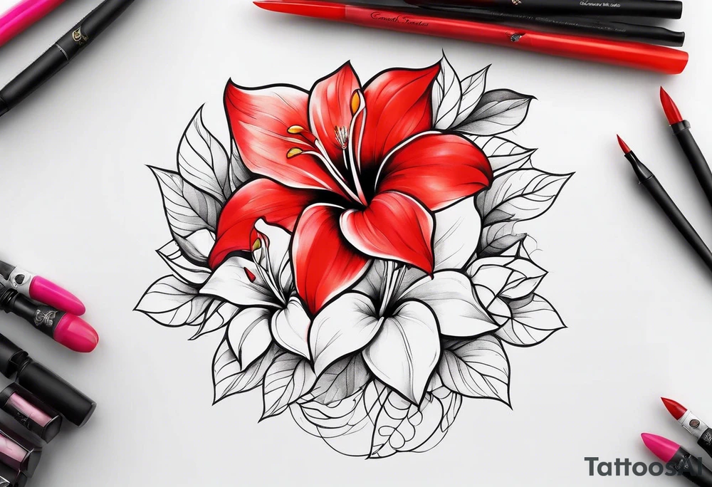 Mandevilla flowers tattoo idea